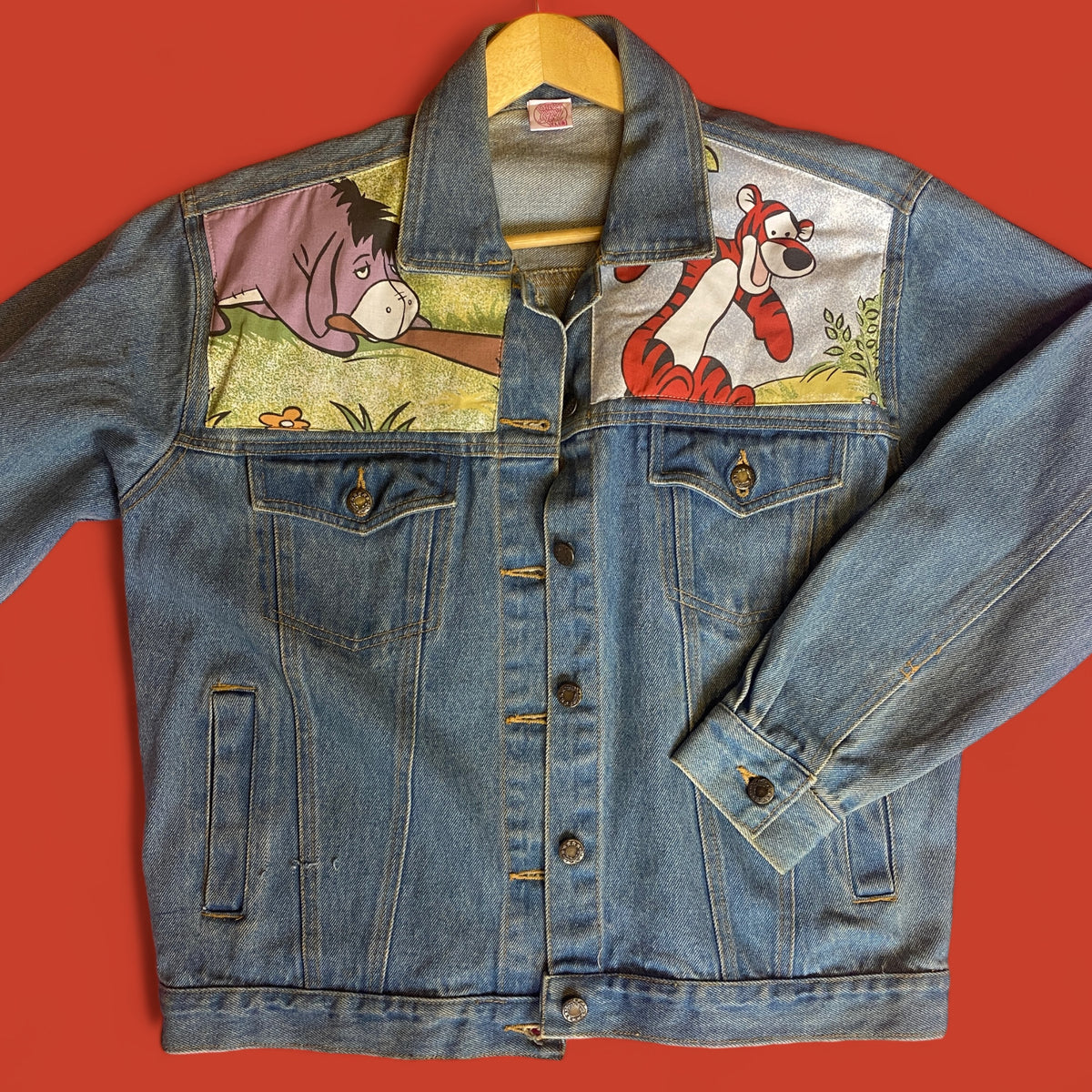 Denim Jacket made with Reworked Duvet Cover.