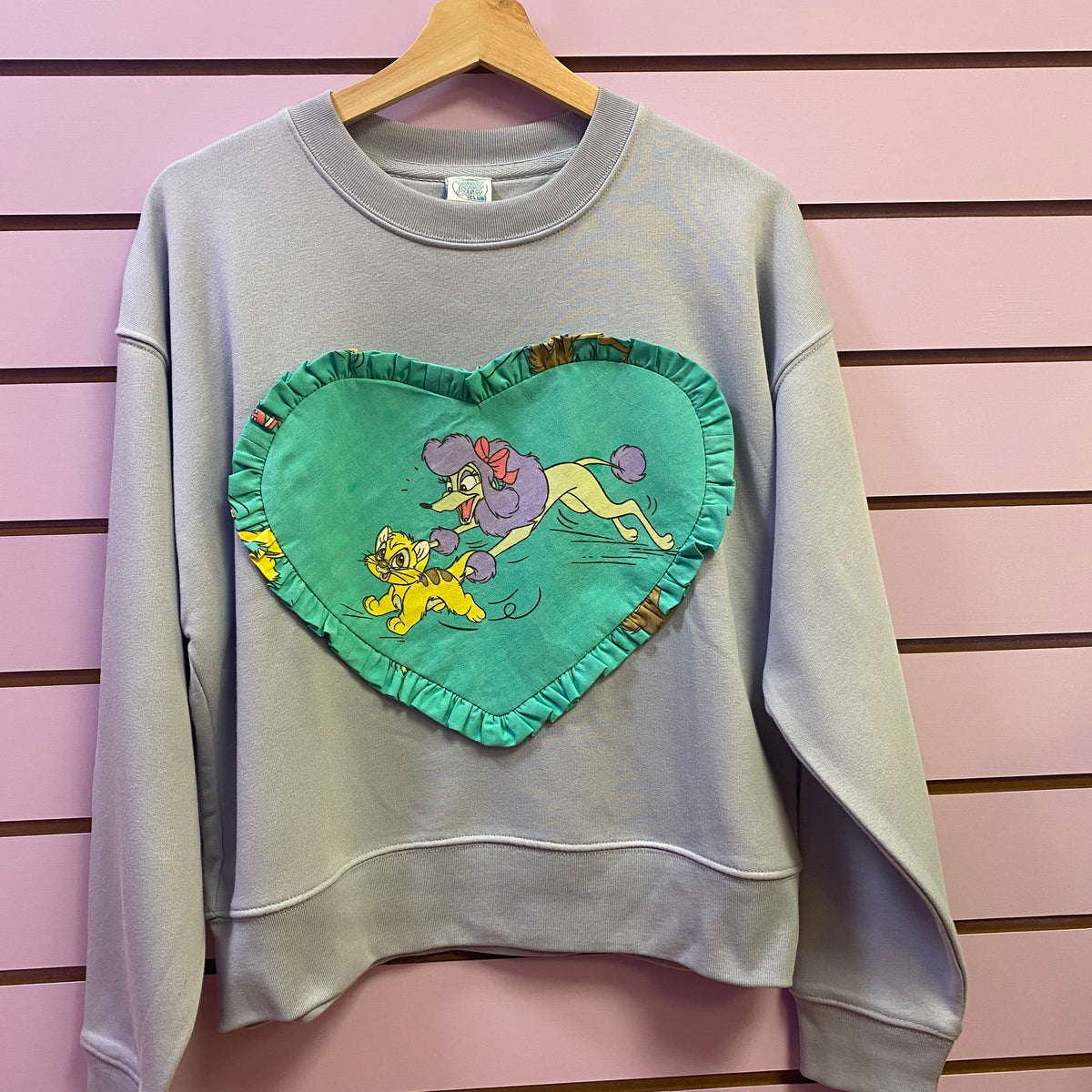 Large (16) Reworked Heart Duvet Jumper In This Fabric