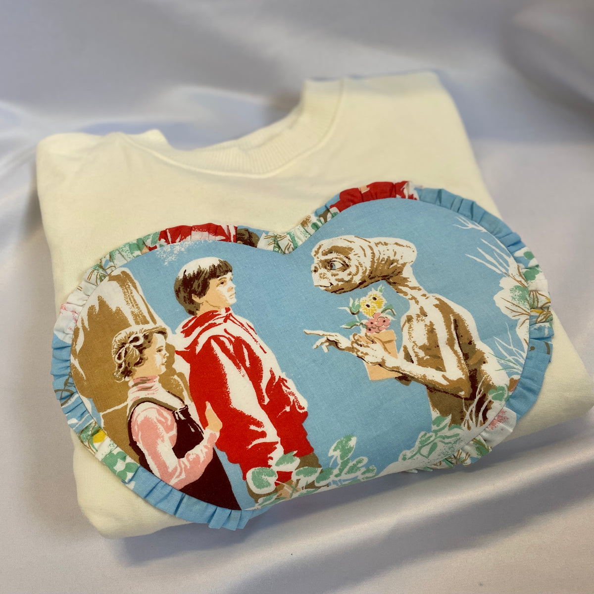 Custom Reworked Heart Duvet Jumper In This Fabric