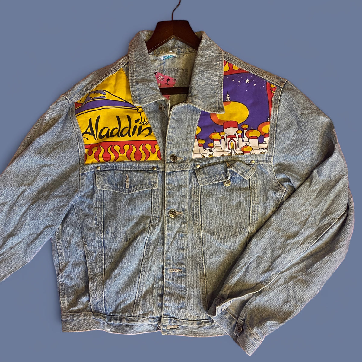 Denim Jacket made with Reworked Duvet Cover.