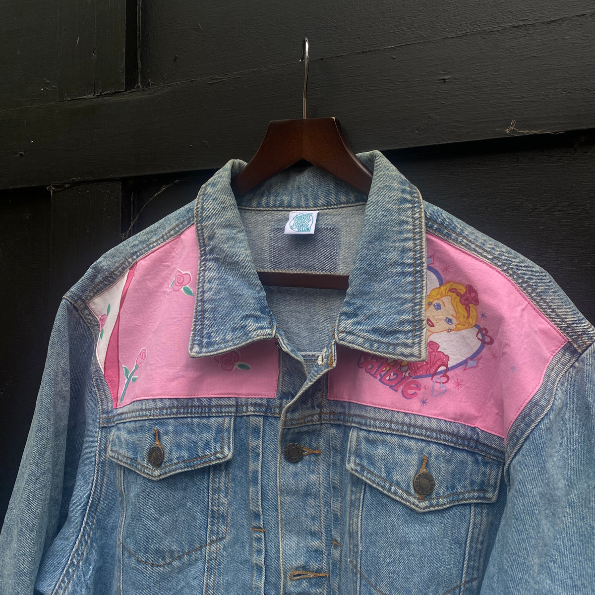 Denim Jacket made with Reworked Duvet Cover.