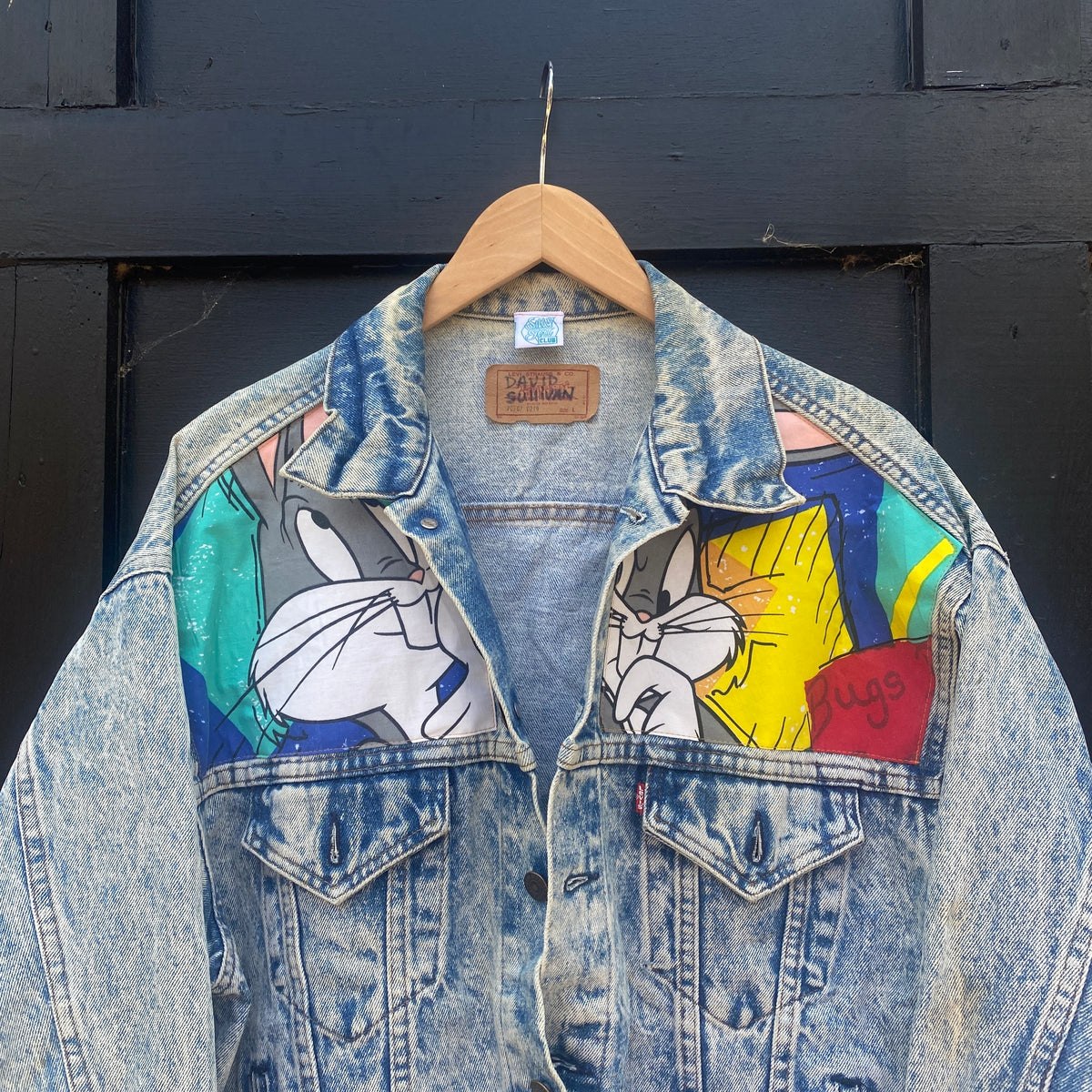 Denim Jacket made with Reworked Duvet Cover.