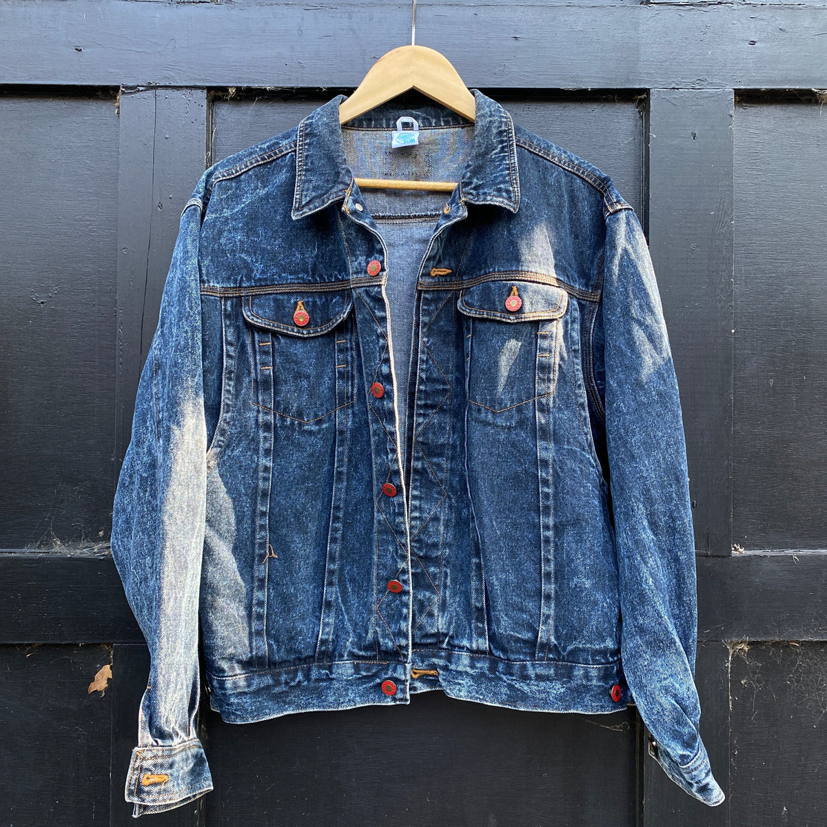 Denim Jacket made with Reworked Duvet Cover.