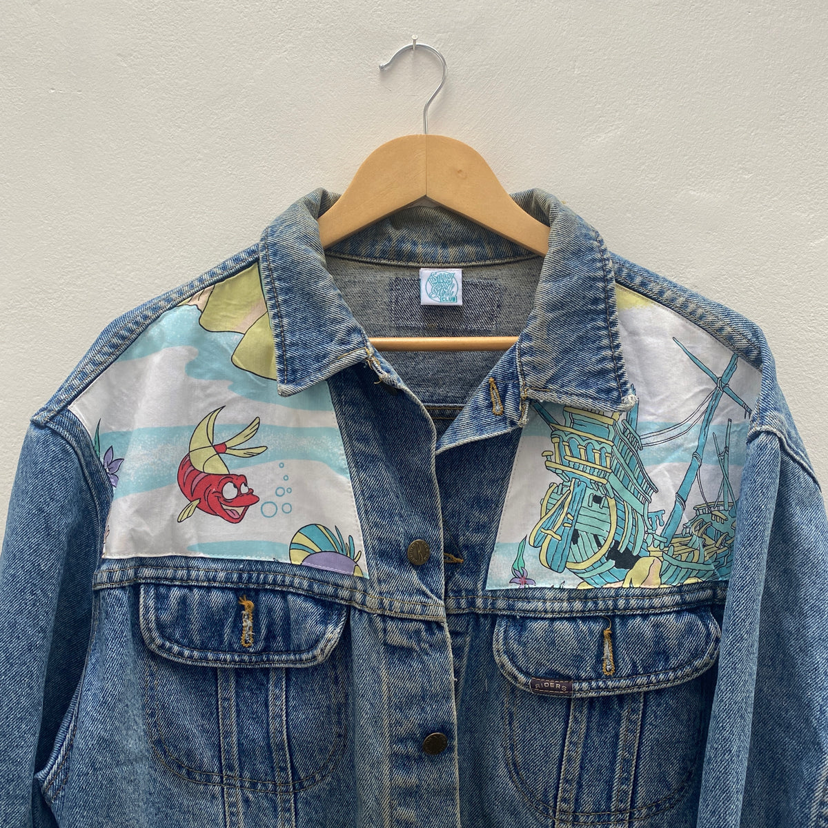 Denim Jacket made with Reworked Duvet Cover.