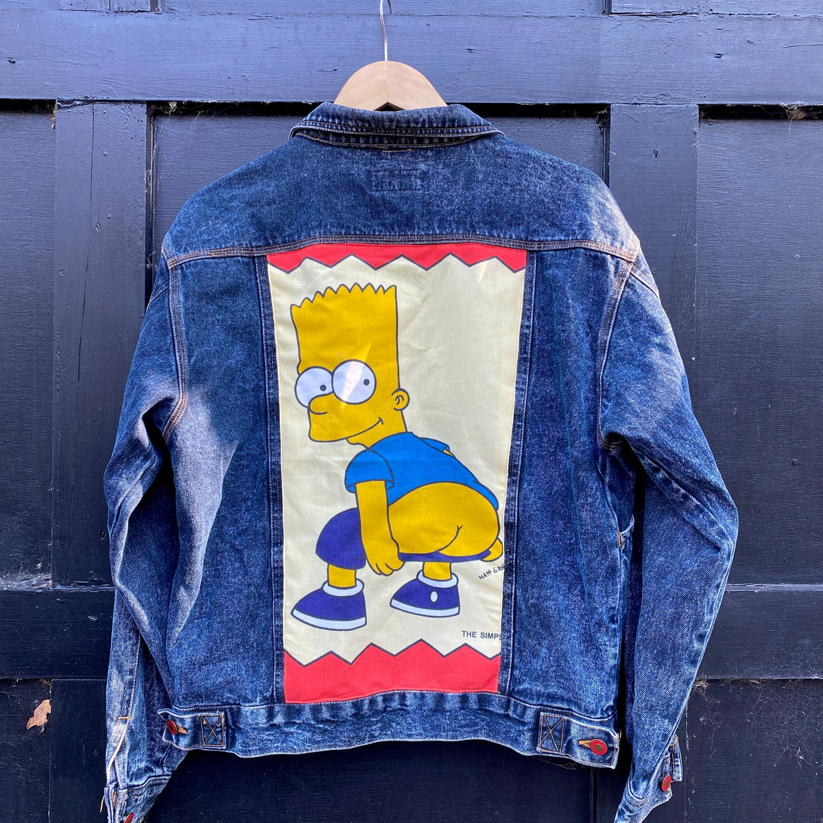 Denim Jacket made with Reworked Duvet Cover.