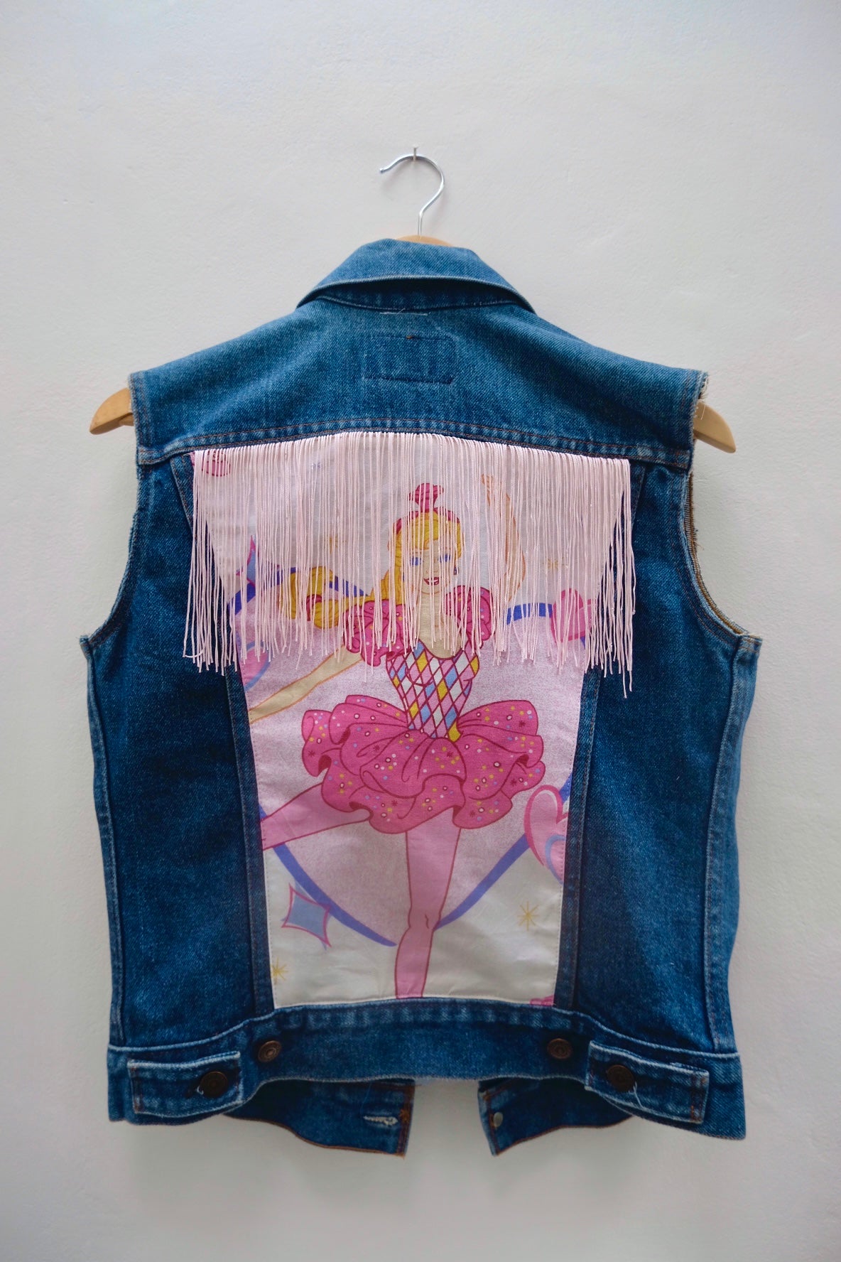 Denim Jacket made with Reworked Duvet Cover.