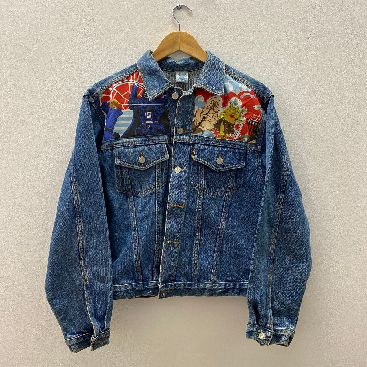 Denim Jacket made with Reworked Duvet Cover.