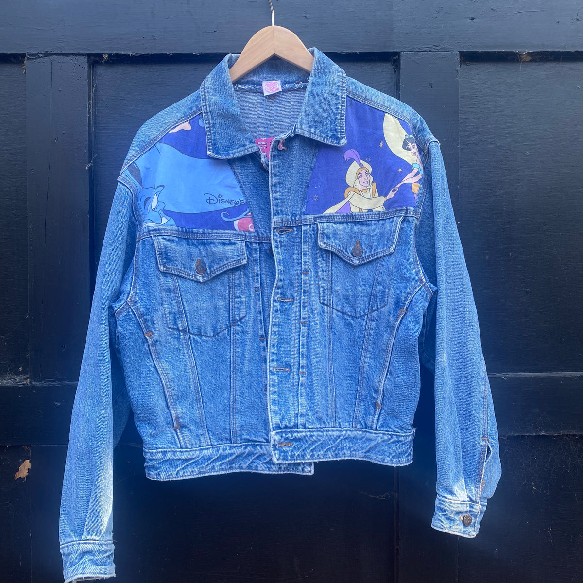 Denim Jacket made with Reworked Duvet Cover.