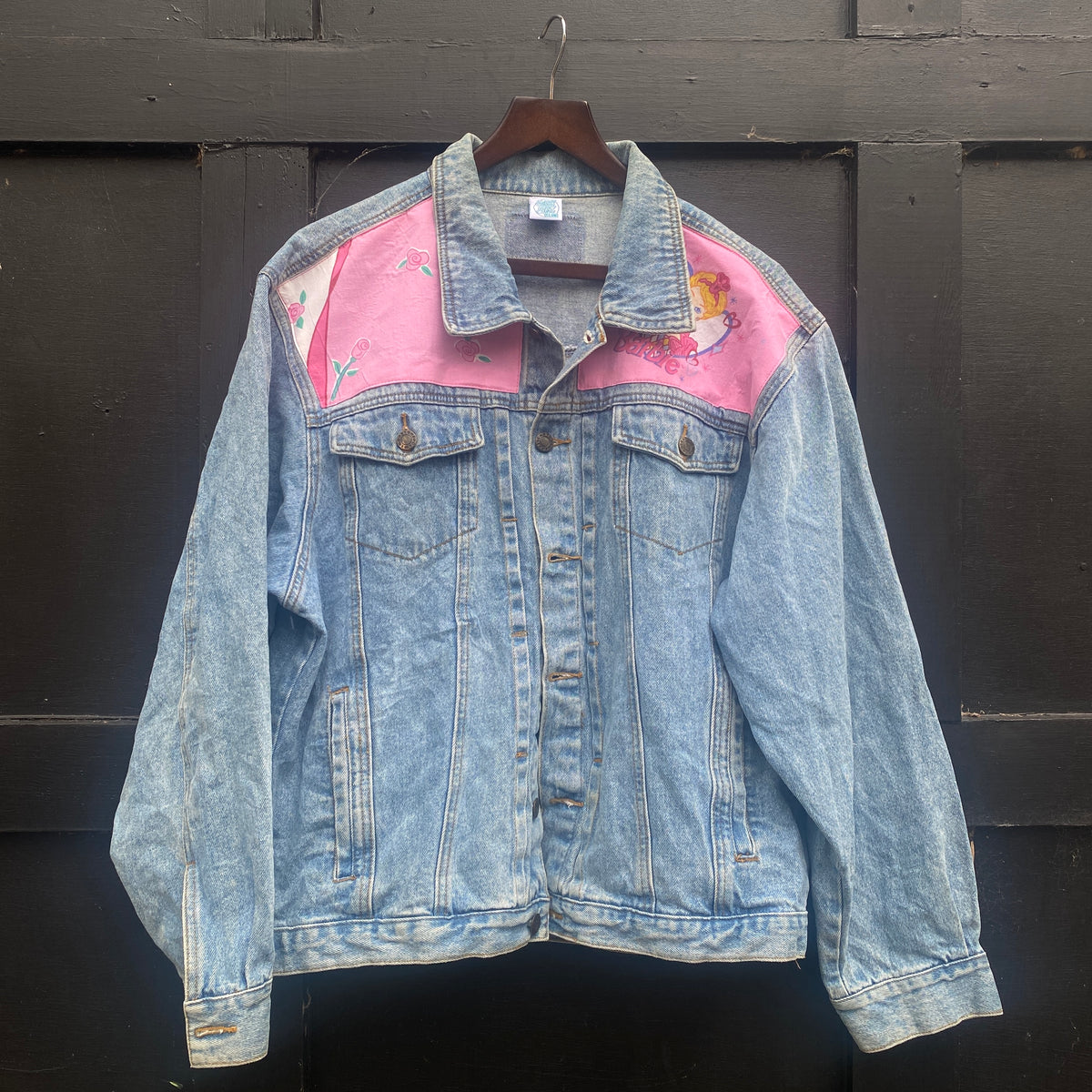 Denim Jacket made with Reworked Duvet Cover.