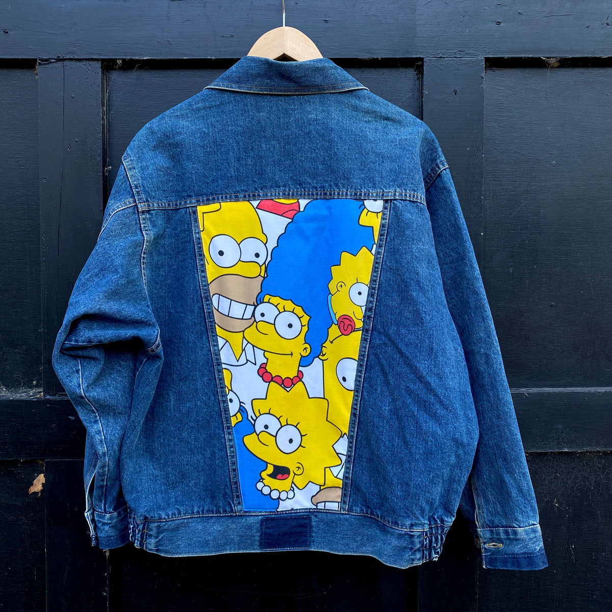 Denim Jacket made with Reworked Duvet Cover.