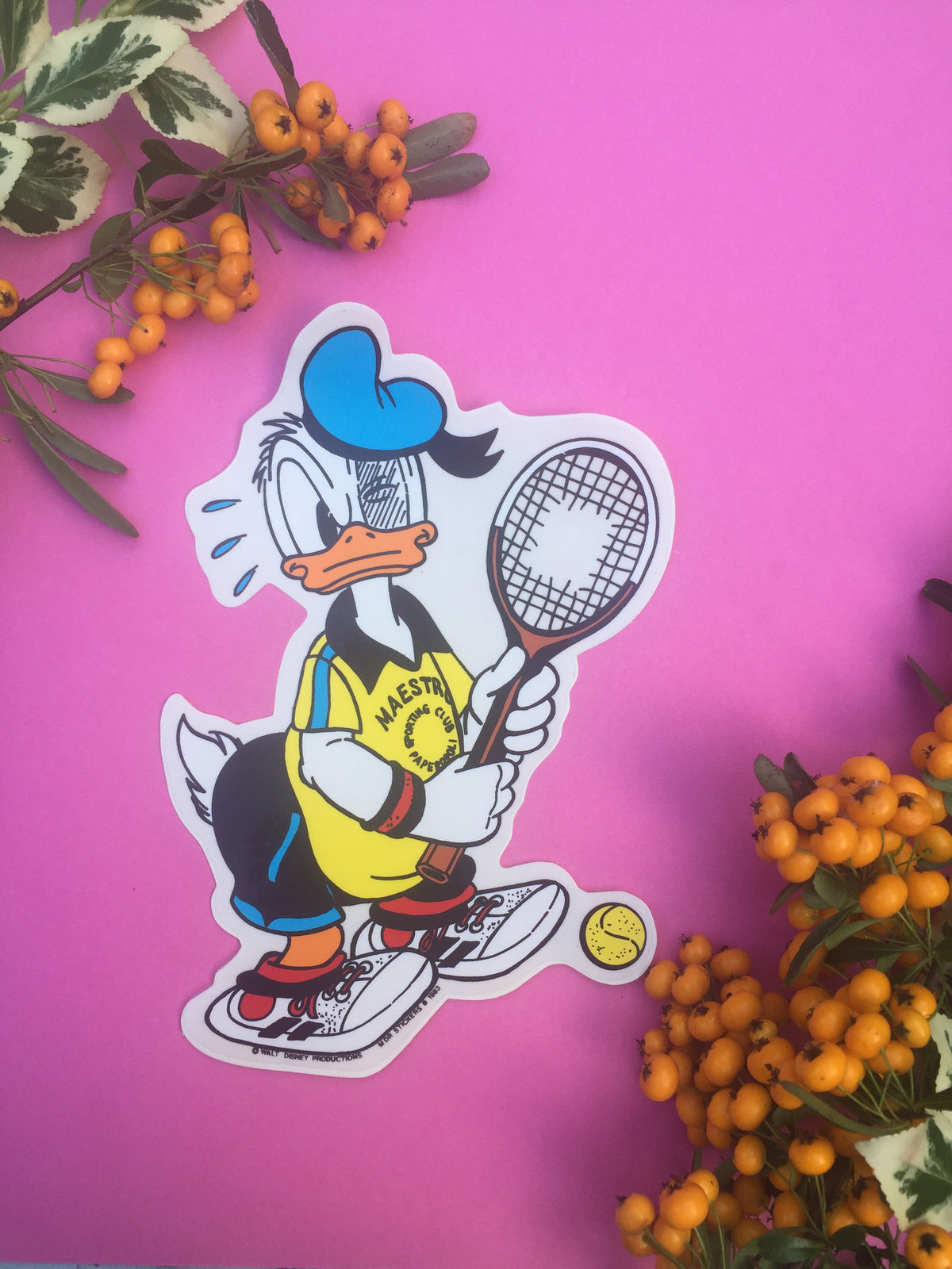 Donald Duck Tennis Vinyl Sticker Medium