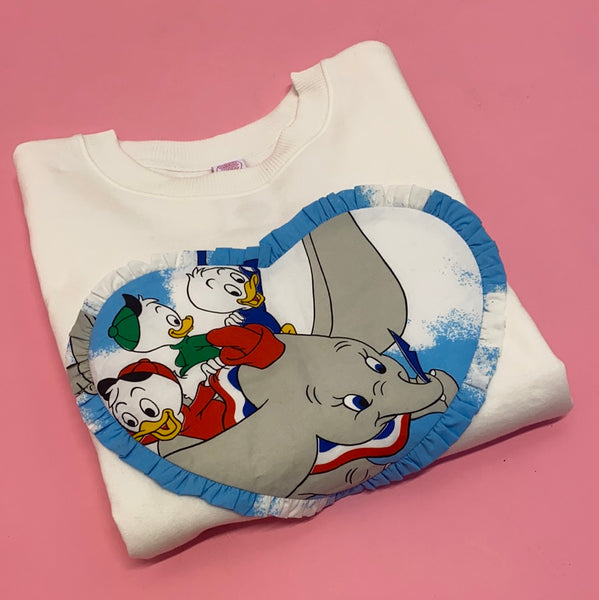 Custom Reworked Heart Duvet Jumper Extra Large