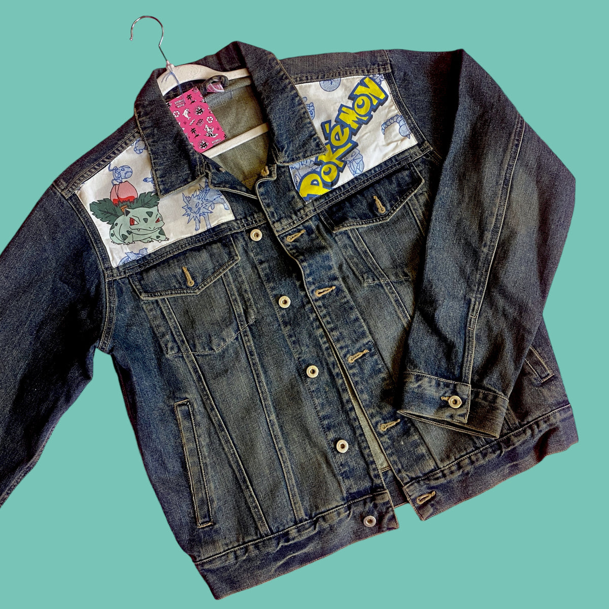 Denim Jacket made with Reworked Duvet Cover.