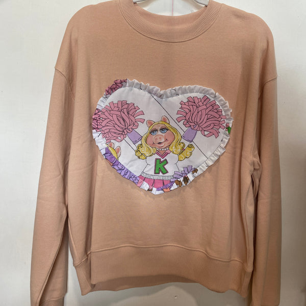 M Blush Peach Reworked Heart Duvet Jumper In This Fabric