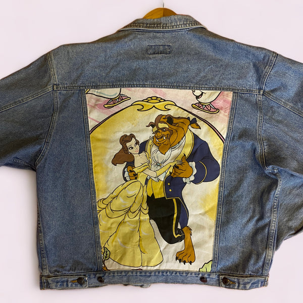Denim Jacket made with Reworked Duvet Cover.