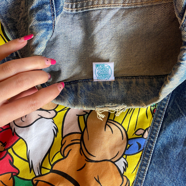 Denim Jacket made with Reworked Duvet Cover.