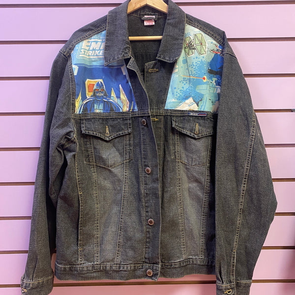 Denim Jacket made with Reworked Duvet Cover.