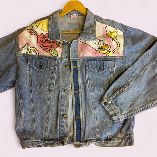 Denim Jacket made with Reworked Duvet Cover.