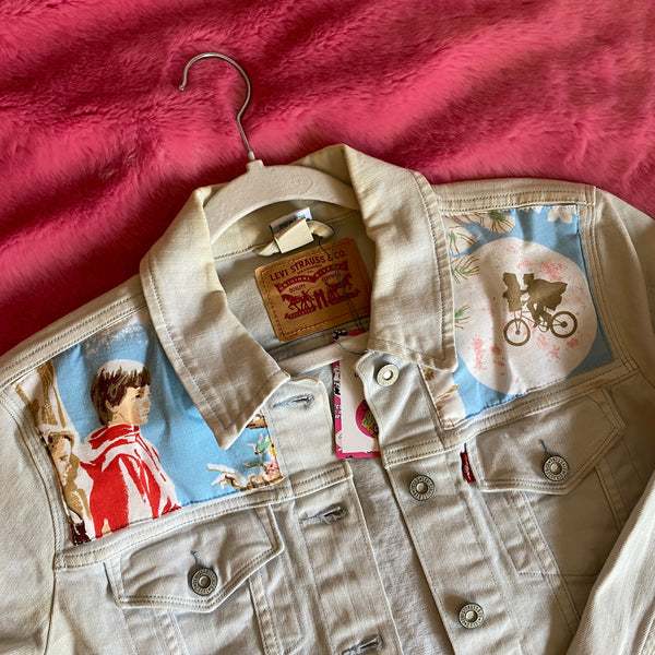 Denim Jacket made with Reworked Duvet Cover.