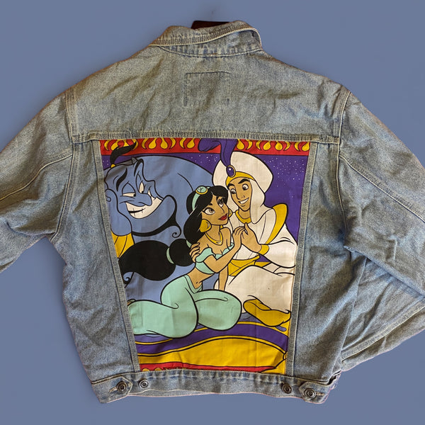 Denim Jacket made with Reworked Duvet Cover.