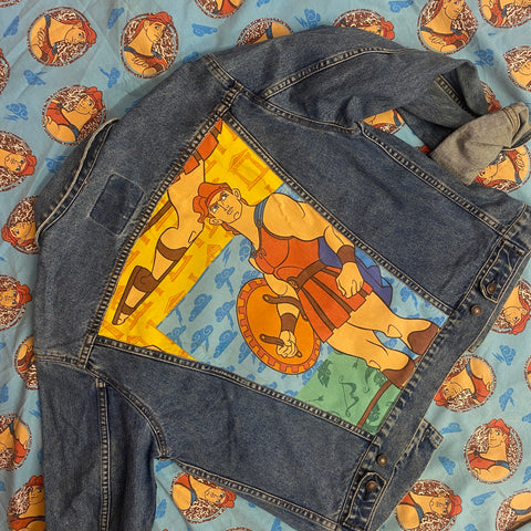 Denim Jacket made with Reworked Duvet Cover.