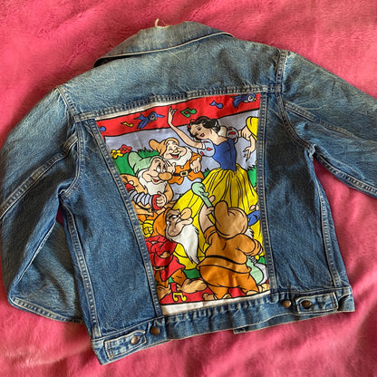 Denim Jacket made with Reworked Duvet Cover.