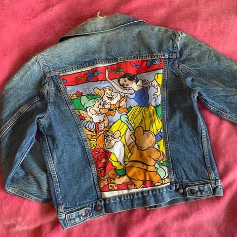 Denim Jacket made with Reworked Duvet Cover.