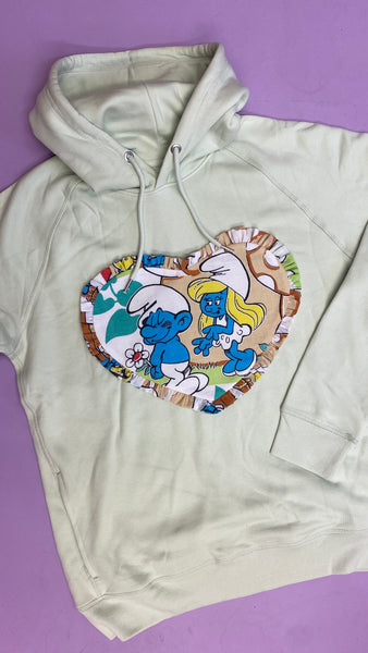 Custom Reworked Pastel Heart Duvet Jumper In This Fabric