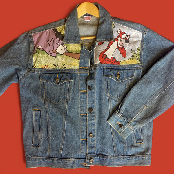 Denim Jacket made with Reworked Duvet Cover.