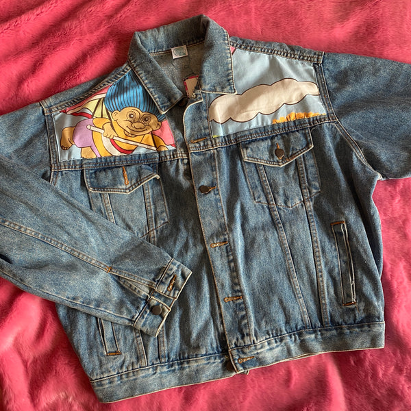 Denim Jacket made with Reworked Duvet Cover.
