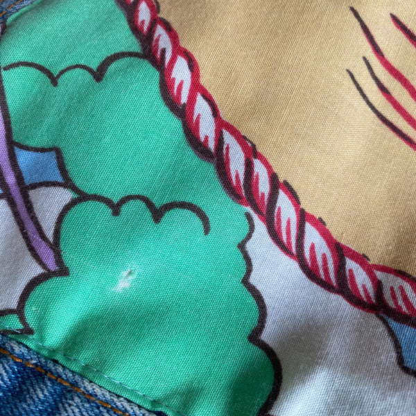 Denim Jacket made with Reworked Duvet Cover.