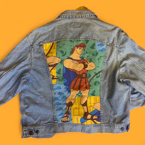 Denim Jacket made with Reworked Duvet Cover.