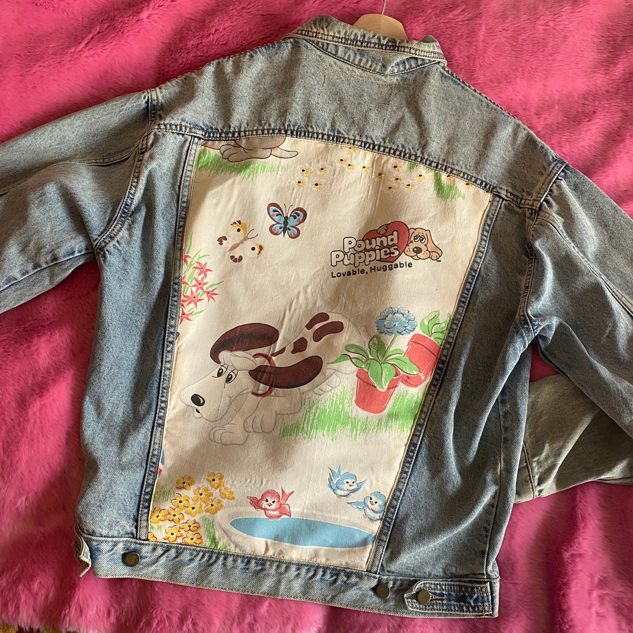 Denim Jacket made with Reworked Duvet Cover.