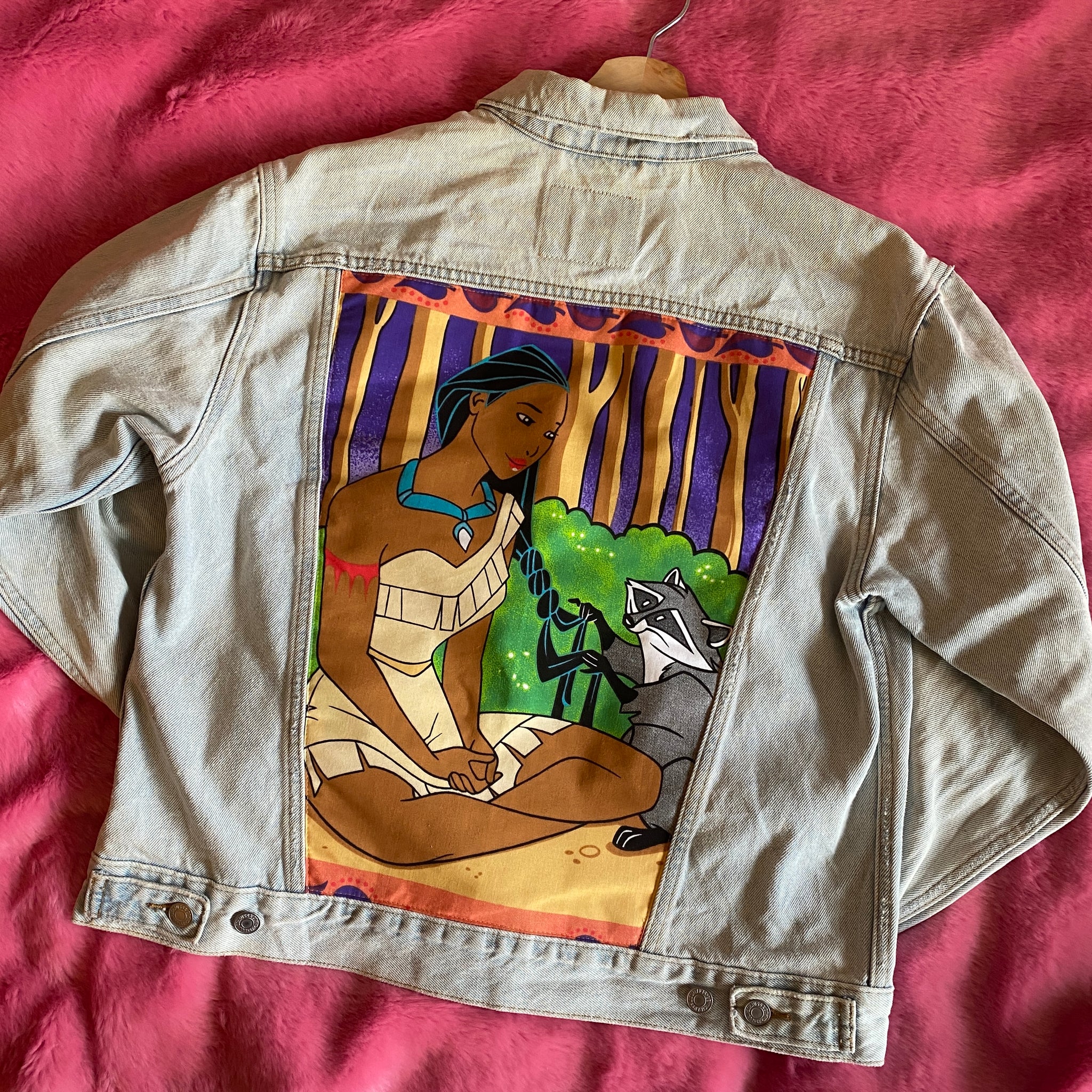 Denim Jacket made with Reworked Duvet Cover.