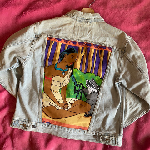 Denim Jacket made with Reworked Duvet Cover.