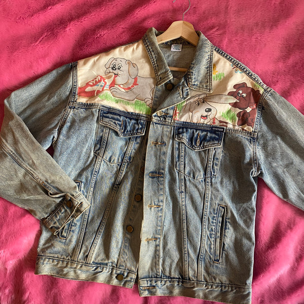 Denim Jacket made with Reworked Duvet Cover.