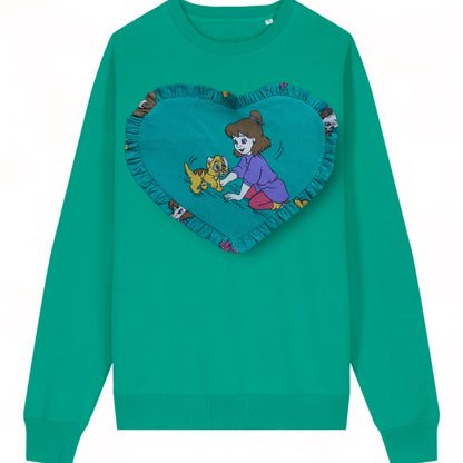 Custom Reworked Heart Duvet Jumper In This Fabric