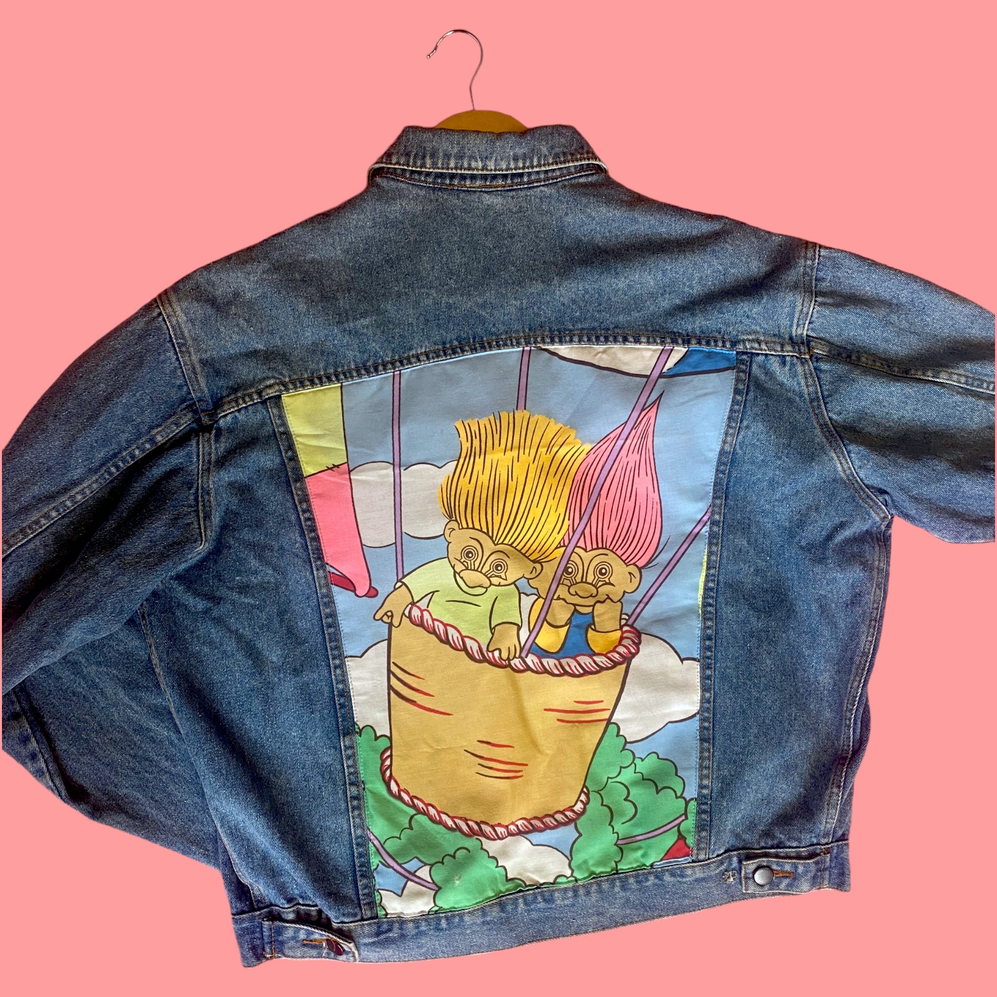 Denim Jacket made with Reworked Duvet Cover.