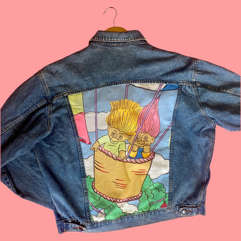 Denim Jacket made with Reworked Duvet Cover.