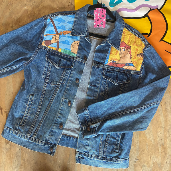 Denim Jacket made with Reworked Duvet Cover.