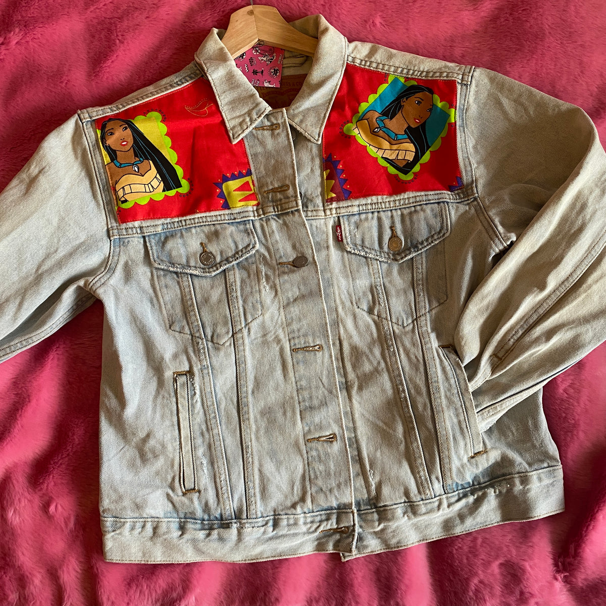 Denim Jacket made with Reworked Duvet Cover.