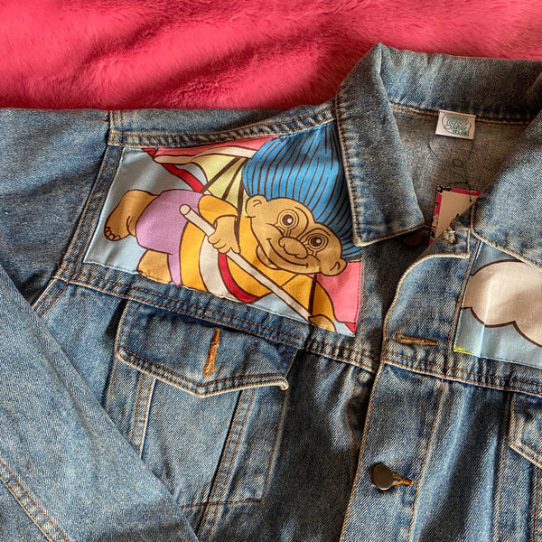 Denim Jacket made with Reworked Duvet Cover.