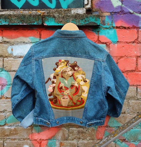 Send in your denim jacket + we'll sew on this panel!