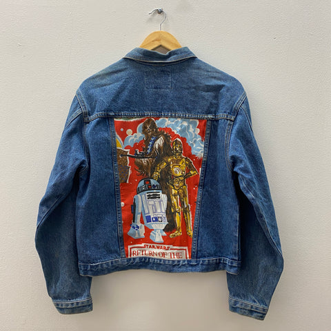 Denim Jacket made with Reworked Duvet Cover.