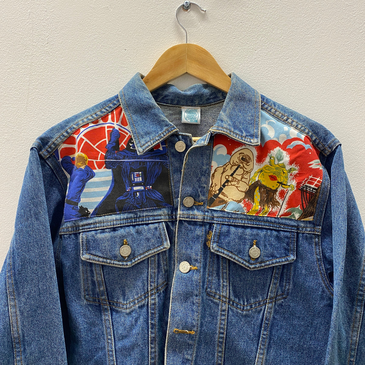 Denim Jacket made with Reworked Duvet Cover.