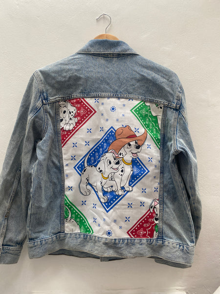 Denim Jacket made with Reworked Duvet Cover.
