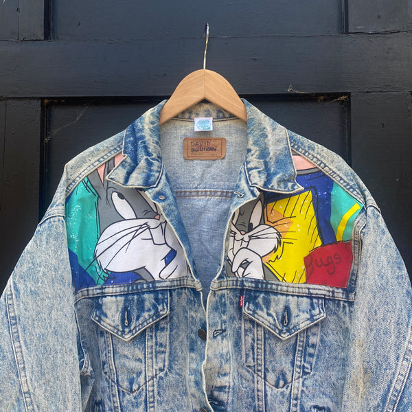 Denim Jacket made with Reworked Duvet Cover.