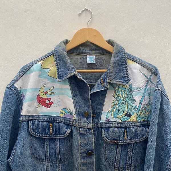 Denim Jacket made with Reworked Duvet Cover.