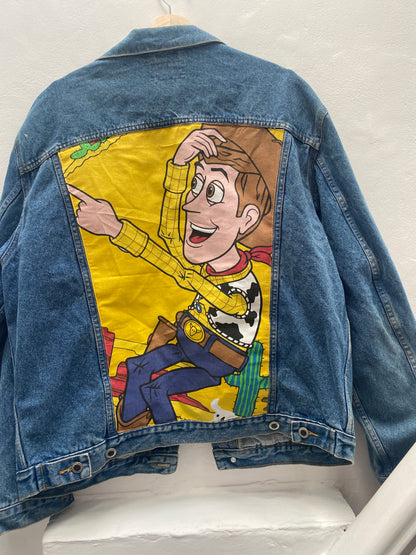 Denim Jacket made with Reworked Duvet Cover.