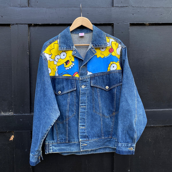 Denim Jacket made with Reworked Duvet Cover.